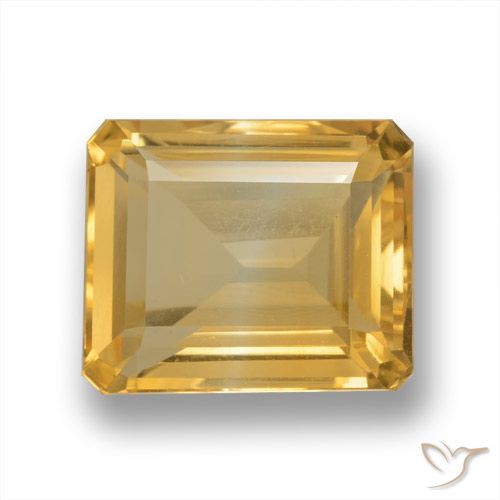 5.88ct Natürlicher Mittelhelles Gold Citrin, Smaragdschliff, VVS-VS