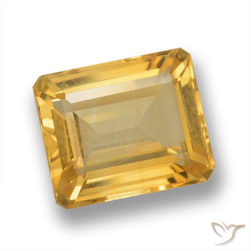 5.93ct Natürlicher gold-orange Citrin, Smaragdschliff, VVS-VS