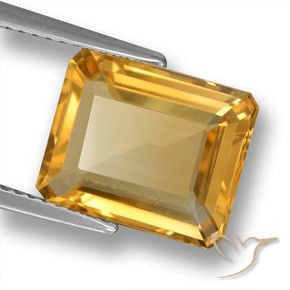 9,17 ctw natürlicher Mittel-Helles Orange-Gold Citrin, Oktagonschliff, VVS-VS