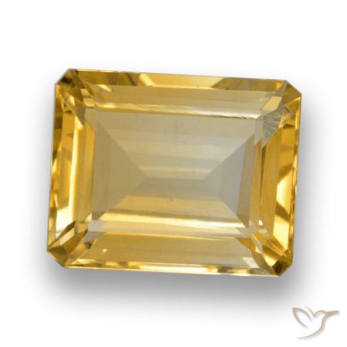 4.36ct Natürlicher Golden Citrin, Smaragdschliff, VVS
