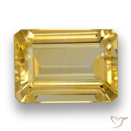 6.21ct Natürlicher Mittelgold Citrin, Smaragdschliff, VVS