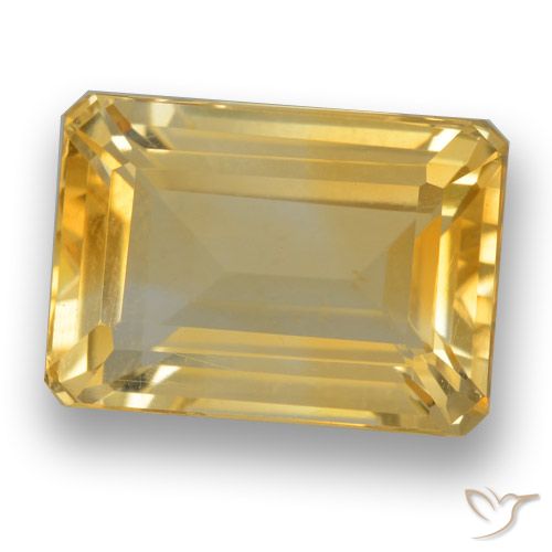 8.68ct Natürlicher Mittelhelles Gold Citrin, Smaragdschliff, VVS-VS