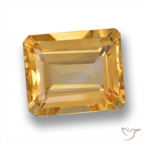 5.42ct Natürlicher Orange-Gold Citrin, Smaragdschliff, VS