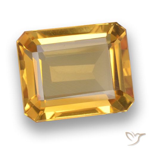 5.18ct Natürlicher Mittel-Helles Orange-Gold Citrin, Smaragdschliff, VVS-VS