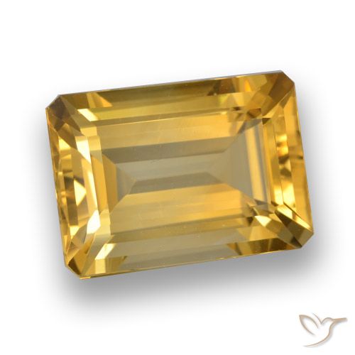 7.21ct Natürlicher gold-orange Citrin, Smaragdschliff, VVS-VS