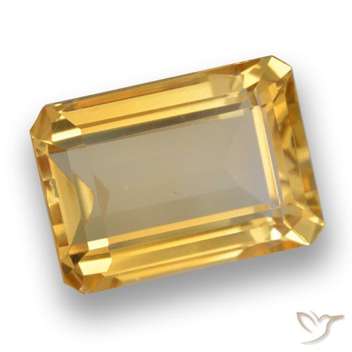 7.09ct Natürlicher Mittelhelles Gold Citrin, Smaragdschliff, VVS-VS