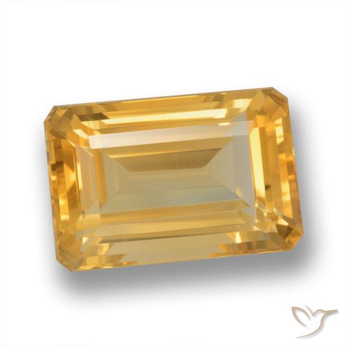 4.96ct Natürlicher Dunkelgolden Citrin, Smaragdschliff, VVS