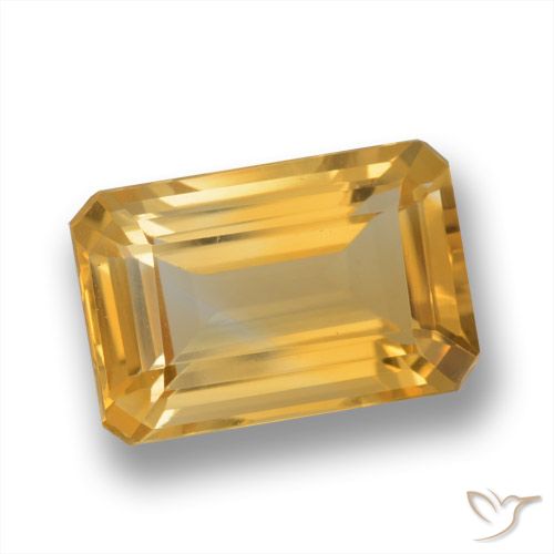 3.80ct Natürlicher Orange-Gold Citrin, Smaragdschliff, VVS