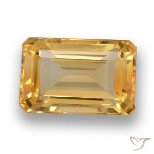 4.65ct Natürlicher Mittel-Helles Orange-Gold Citrin, Smaragdschliff, VVS-VS