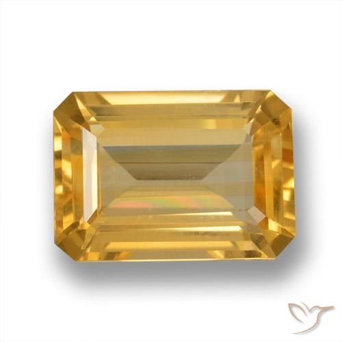 6.42ct Natürlicher Golden Citrin, Smaragdschliff, VVS