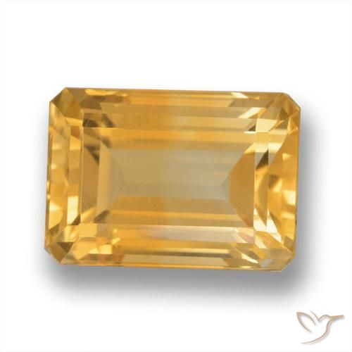 8.79ct Natürlicher Mittel-Helles Orange-Gold Citrin, Smaragdschliff, VVS-VS