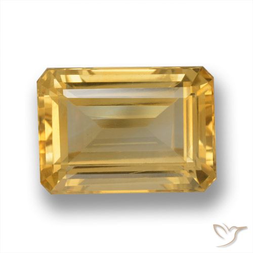 7.86ct Natürlicher Mittleres Gold Citrin, Smaragdschliff, VVS-VS