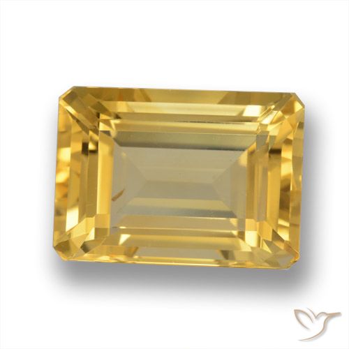 7.63ct Natürlicher Golden Citrin, Smaragdschliff, VVS-VS