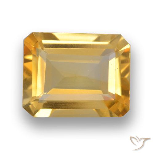 3.76ct Natürlicher gold-orange Citrin, Smaragdschliff, VVS-VS