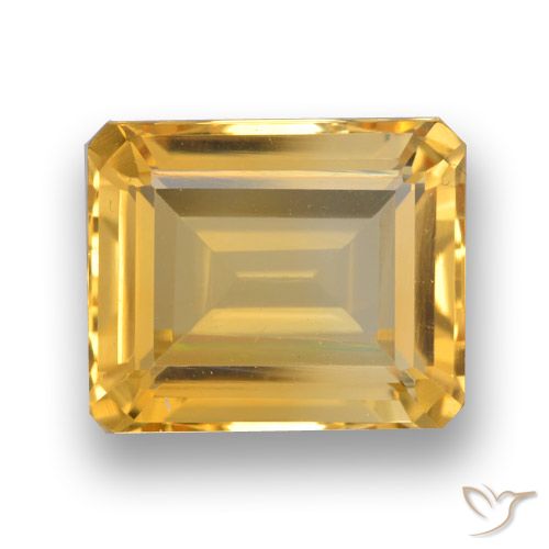 4.16ct Natürlicher Mittel-Dunkelgold Citrin, Smaragdschliff, VVS