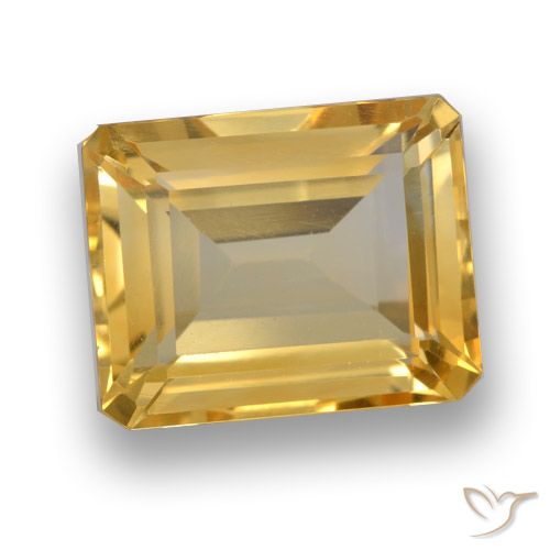 4.34ct Natürlicher Mittel-Dunkelgold Citrin, Smaragdschliff, VVS-VS
