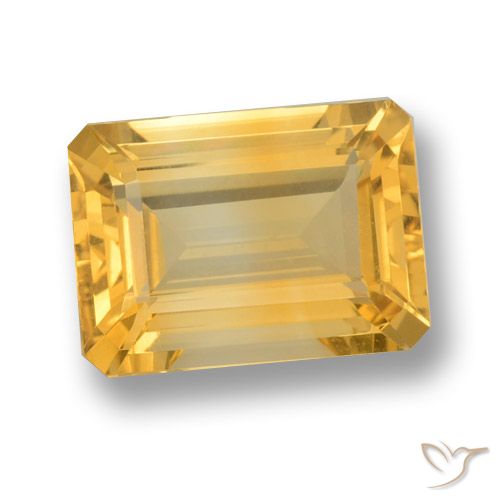 7.40ct Natürlicher Mittleres Gold Citrin, Smaragdschliff, VVS-VS