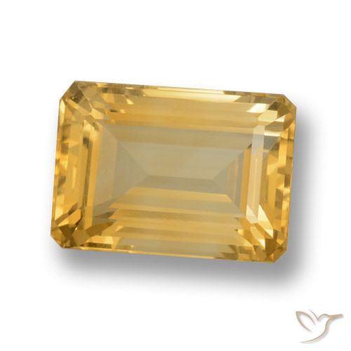 7.80ct Natürlicher Mittleres Gold Citrin, Smaragdschliff, VVS-VS