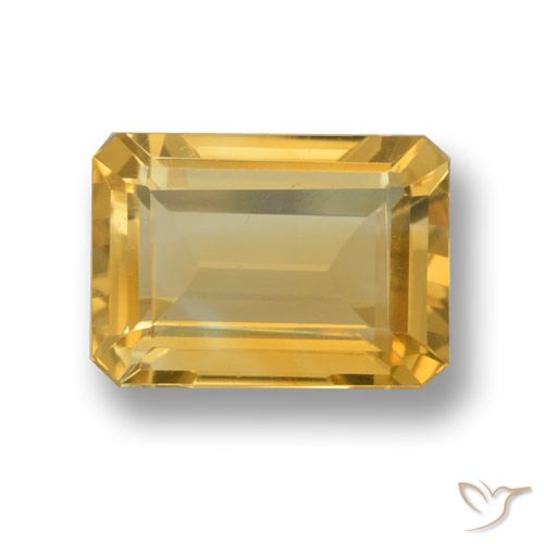 6.64ct Natürlicher Golden Citrin, Smaragdschliff, VVS-VS