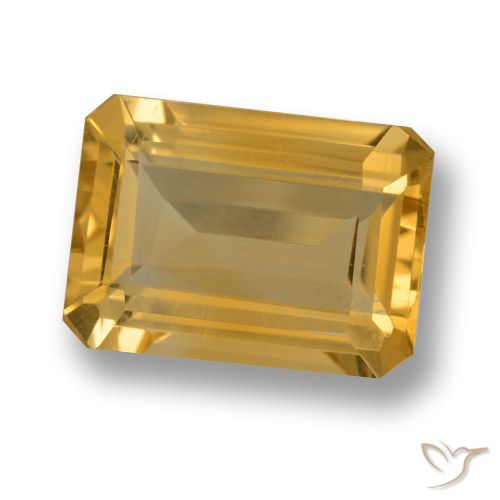 6.79ct Natürlicher Dunkelgolden Citrin, Smaragdschliff, VVS-VS