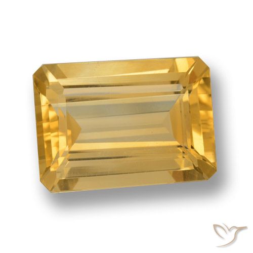 6.63ct Natürlicher Golden Citrin, Smaragdschliff, VVS-VS