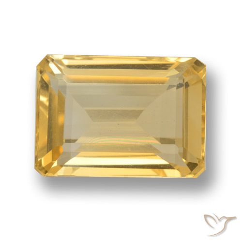 7.98ct Natürlicher Mittel-Dunkelgold Citrin, Smaragdschliff, VVS-VS