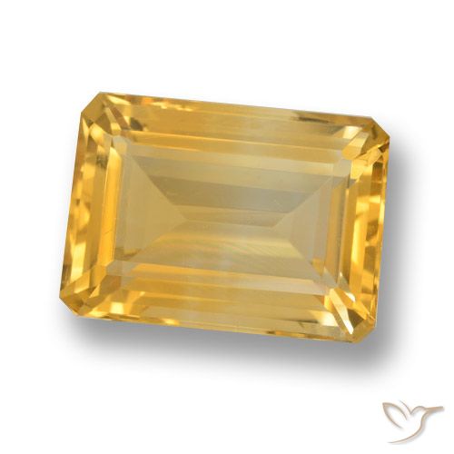 7.06ct Natürlicher Tiefes Goldorange Citrin, Smaragdschliff, VVS