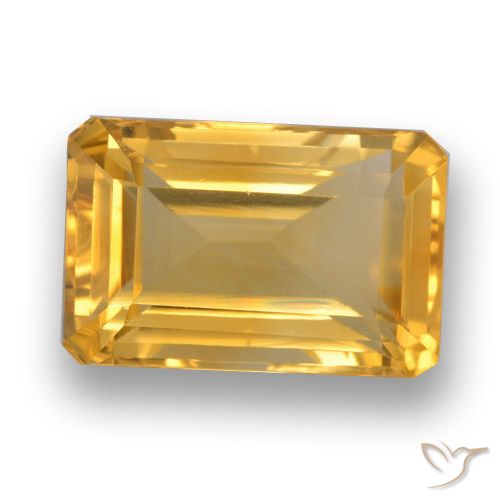 4.29ct Natürlicher gold-orange Citrin, Smaragdschliff, VVS-VS