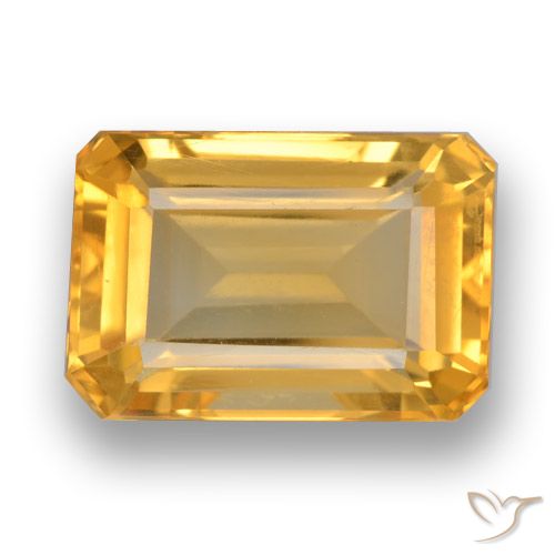4.54ct Natürlicher Tiefes Goldorange Citrin, Smaragdschliff, VVS-VS