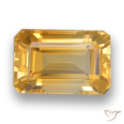 4.63ct Natürlicher Tiefes Goldorange Citrin, Smaragdschliff, VVS-VS