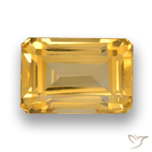 5.68ct Natürlicher gold-orange Citrin, Smaragdschliff, VVS-VS