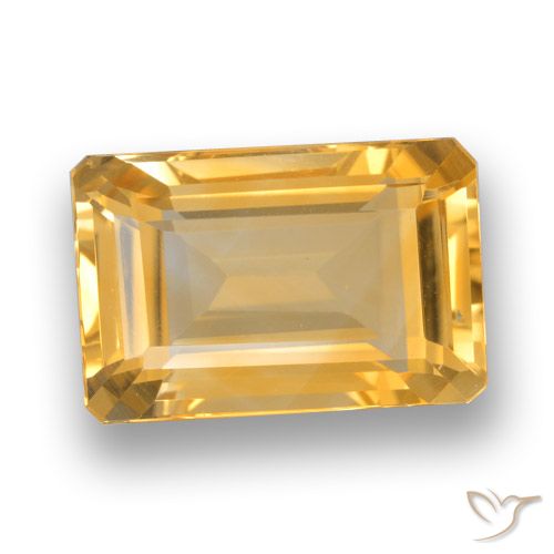 4.50ct Natürlicher Tiefes Goldorange Citrin, Smaragdschliff, VVS