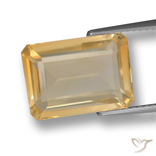 6.89ct Natürlicher Golden Citrin, Smaragdschliff, VVS-VS