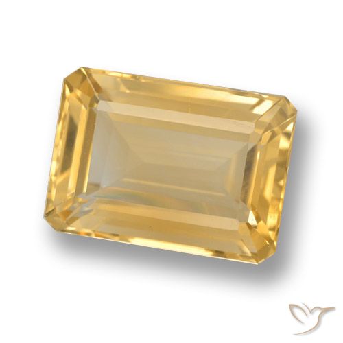 7.50ct Natürlicher Golden Citrin, Smaragdschliff, VVS