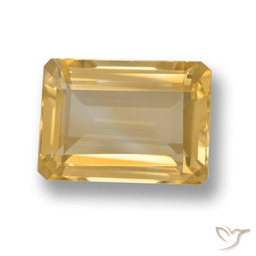 7.24ct Natürlicher Golden Citrin, Smaragdschliff, VVS