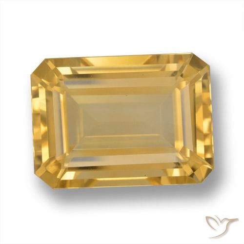 6.84ct Natürlicher gold-orange Citrin, Smaragdschliff, VVS