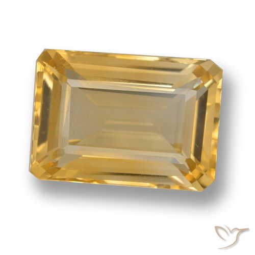 6.91ct Natürlicher gold-orange Citrin, Smaragdschliff, VVS
