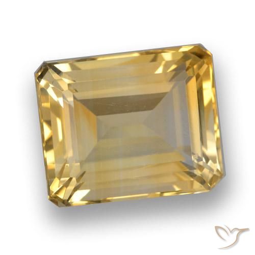 4.83ct Natürlicher hellgolden Citrin, Smaragdschliff, VVS-VS