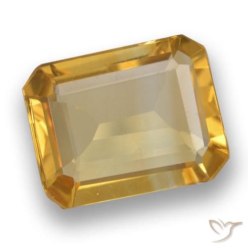 2.96ct Natürlicher Tiefes Goldorange Citrin, Smaragdschliff, VVS-VS