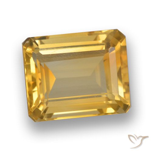 4.40ct Natürlicher Dunkelgolden Citrin, Smaragdschliff, VVS