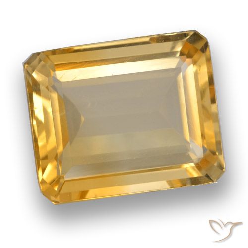 3.64ct Natürlicher Mittel-Dunkelgold Citrin, Smaragdschliff, VVS