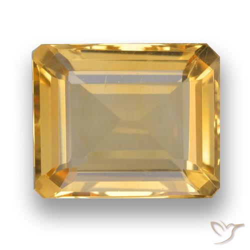 3.92ct Natürlicher Tiefes Goldorange Citrin, Smaragdschliff, VVS-VS