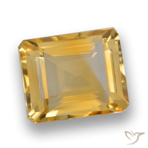 4.12ct Natürlicher Tiefes Goldorange Citrin, Smaragdschliff, VVS-VS