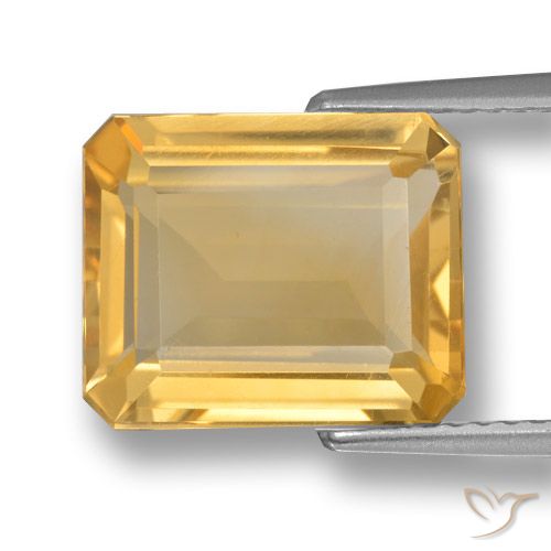 4.96ct Natürlicher Mittleres Gold Citrin, Smaragdschliff, VVS-VS