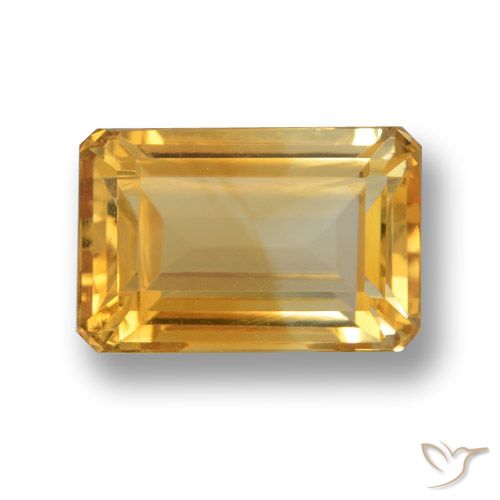 5.53ct Natürlicher Orange-Gold Citrin, Smaragdschliff, VVS