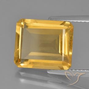 9,17 ctw natürlicher gold-orange Citrin, Oktagonschliff, VS