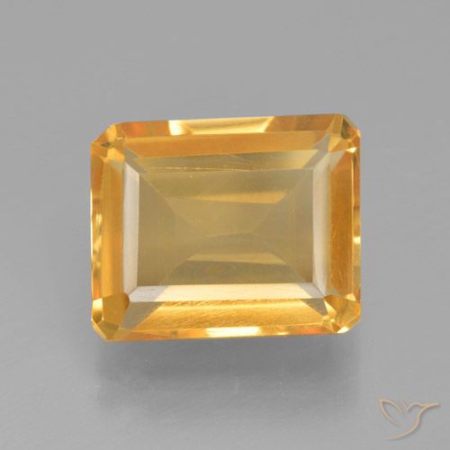 4.53ct Natürlicher Orange-Gold Citrin, Smaragdschliff, VS