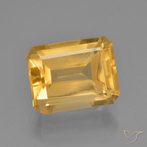 4.58ct Natürlicher Mittleres Gold Citrin, Smaragdschliff, VS