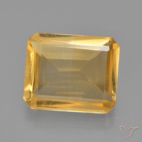 4.75ct Natürlicher Tiefes Goldorange Citrin, Smaragdschliff, VS