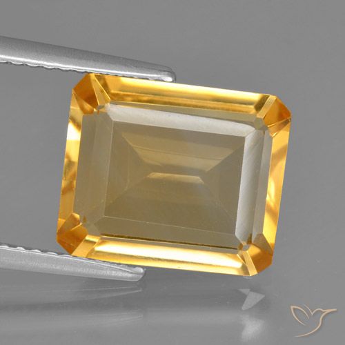 4.56ct Natürlicher Orange-Gold Citrin, Smaragdschliff, VVS-VS